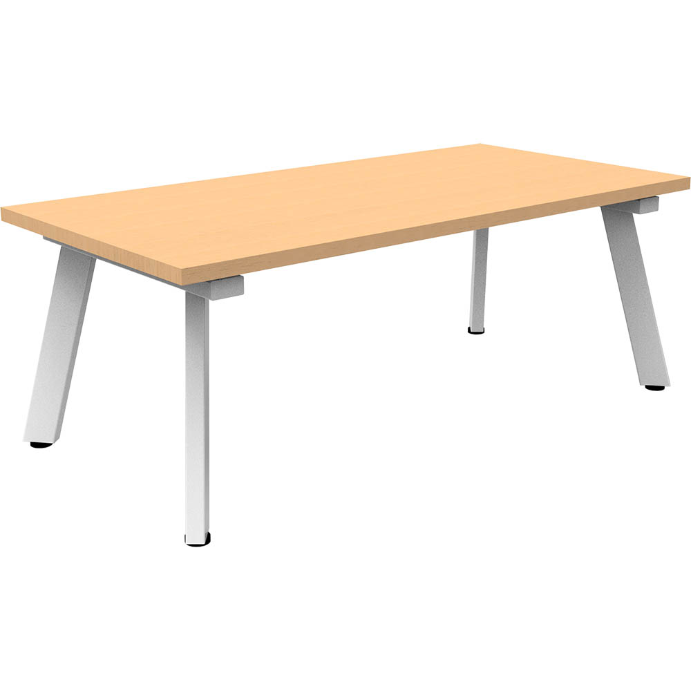 Image for RAPIDLINE ETERNITY COFFEE TABLE 1200 X 600MM BEECH/WHITE SATIN from PaperChase Office National