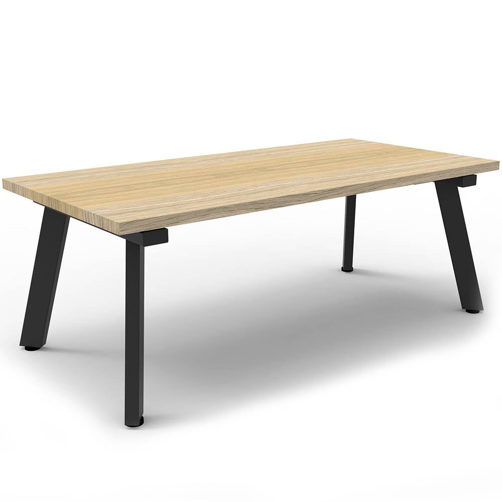 Image for RAPIDLINE ETERNITY COFFEE TABLE 1200 X 600MM NATURAL OAK/BLACK from Office National