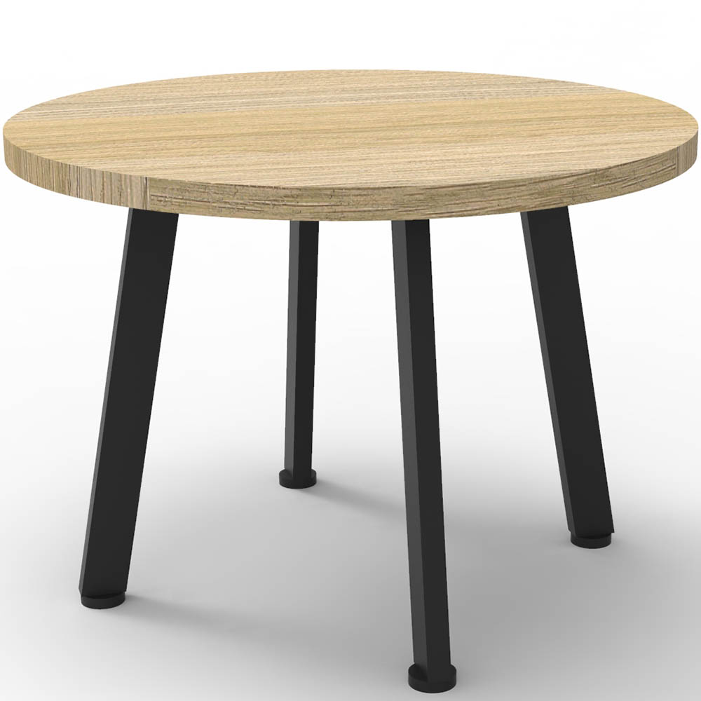 Image for RAPIDLINE ETERNITY COFFEE TABLE 600MM DIA NATURAL OAK/BLACK from PaperChase Office National