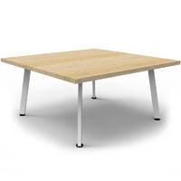 rapidline eternity coffee table 900 x 900mm natural oak/white satin