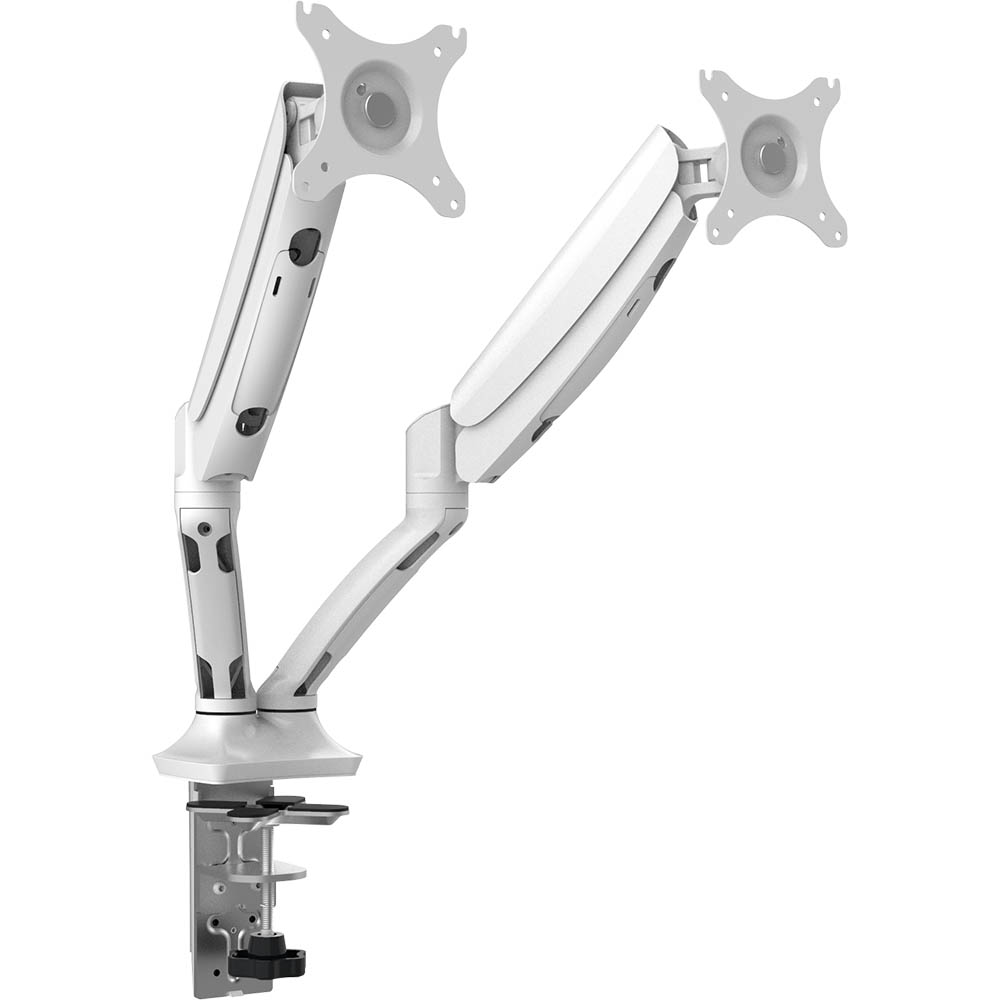 Image for RAPIDLINE EXECUTIVE GAS SPRING DUAL MONITOR ARM WHITE from SBA Office National - Darwin
