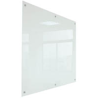 rapidline glass writing board with chrome fittings 1500 x 900 x 15mm white