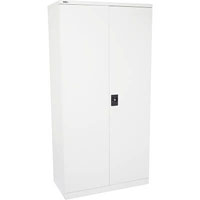 rapidline go swing door cupboard 4 shelves 2000 x 910 x 450mm white satin