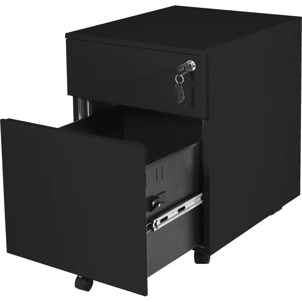 Image for RAPIDLINE GO STEEL MOBILE PEDESTAL 2 DRAWER LOCKABLE 390 X 472 X 527MM BLACK from Surry Office National