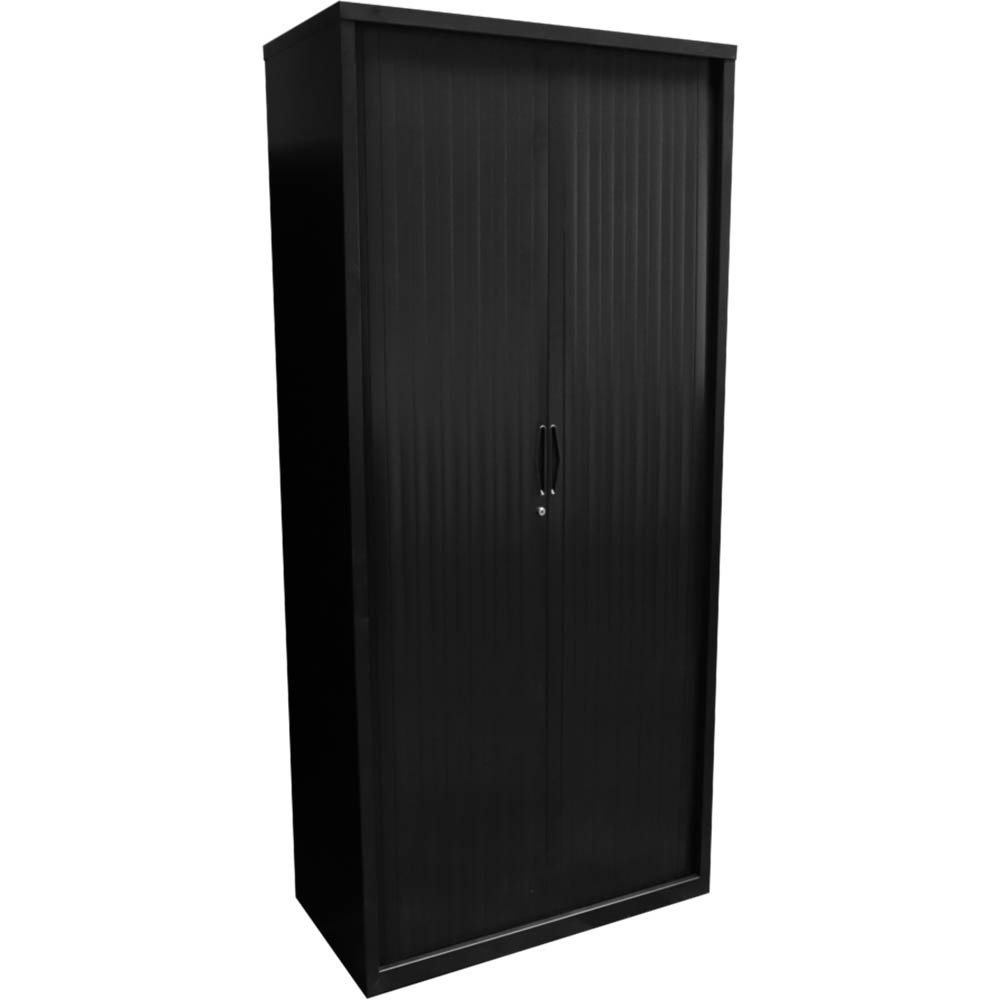 Image for GO STEEL TAMBOUR DOOR CABINET 5 SHELVES 1981 X 1200 X 473MM BLACK from Office National Capalaba