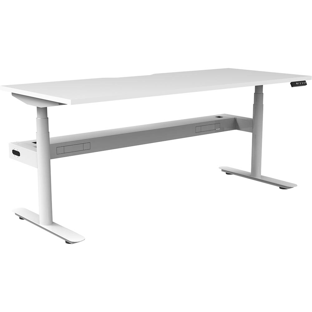 Image for RAPIDLINE HALO PLUS SINGLE SIDED WORKSTATION WITH CABLE TRAY 1500MM NATURAL WHITE TOP / WHITE FRAME from Complete Stationery Office National (Devonport & Burnie)