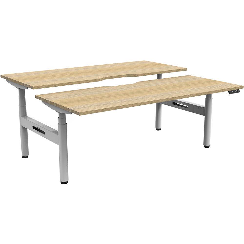 Image for RAPIDLINE HALO PLUS DOUBLE SIDED WORKSTATION 1200MM NATURAL OAK TOP / WHITE FRAME from Office National