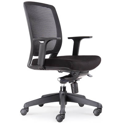 Image for RAPIDLINE HARTLEY TASK CHAIR MEDIUM MESH BACK ARMS BLACK from Pirie Office National