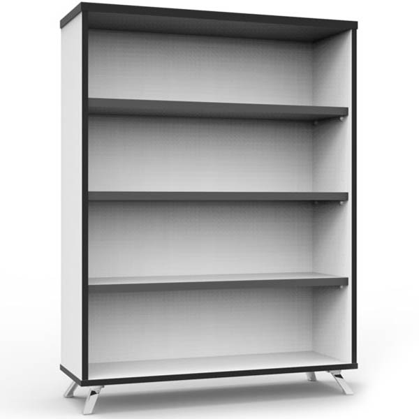 Image for RAPID INFINITY DELUXE BOOKCASE 1200 X 900 X 315MM NATURAL WHITE LAMINATE BLACK EDGING from OFFICE NATIONAL CANNING VALE