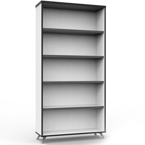 Image for RAPID INFINITY DELUXE BOOKCASE 1800 X 900 X 315MM NATURAL WHITE LAMINATE BLACK EDGING from Office National Perth CBD