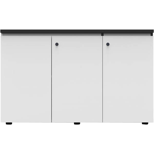 Image for RAPID INFINITY DELUXE 3 SWING DOOR CUPBOARD 1200 X 450 X 730MM NATURAL WHITE LAMINATE BLACK RIGID EDGING from Paul John Office National