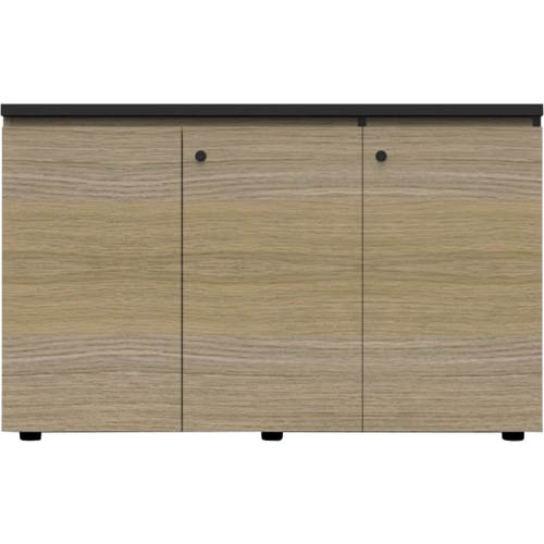 Image for RAPID INFINITY DELUXE 3 SWING DOOR CUPBOARD 1500 X 450 X 730MM NATURAL OAK LAMINATE BLACK RIGID EDGING from Office National Sydney Stationery