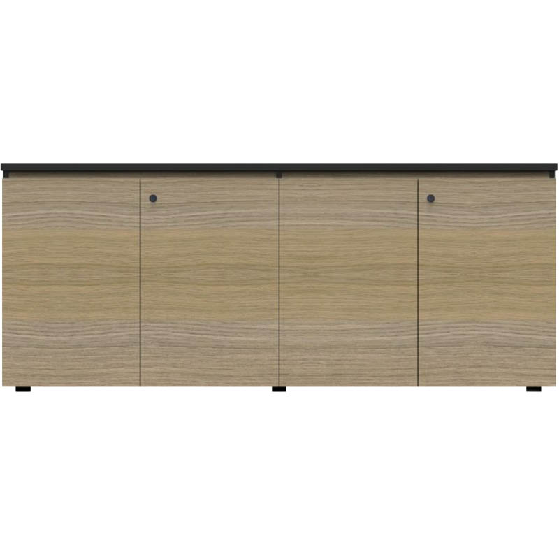 Image for RAPID INFINITY DELUXE 4 SWING DOOR CUPBOARD 1800 X 450 X 730MM NATURAL OAK LAMINATE BLACK RIGID EDGING from Sterling's Office National