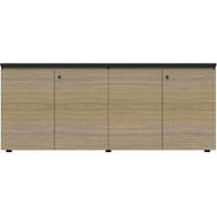 rapid infinity deluxe 4 swing door cupboard 1800 x 450 x 730mm natural oak laminate black rigid edging