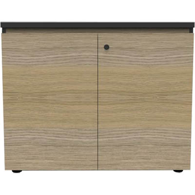 Image for RAPID INFINITY DELUXE 2 SWING DOOR CUPBOARD 900 X 600 X 730MM NATURAL OAK BLACK RIGID EDGING from Stationery Store Online - Office National