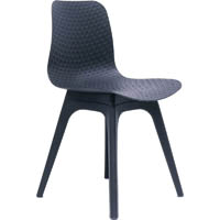 rapidline lucid chair black seat black polypropylene base