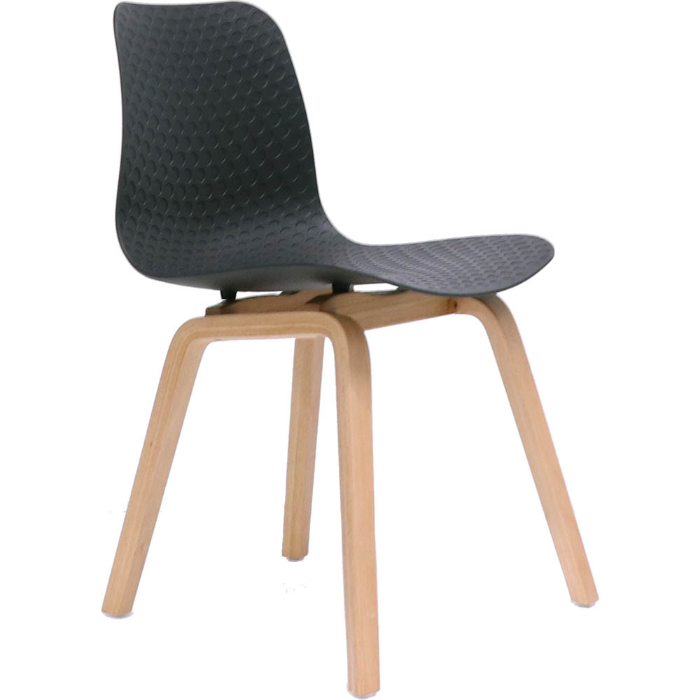 Image for RAPIDLINE LUCID CHAIR BLACK SEAT TIMBER BASE from PaperChase Office National