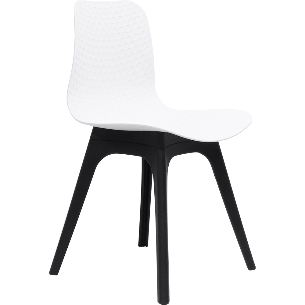 Image for RAPIDLINE LUCID CHAIR WHITE SEAT BLACK POLYPROPLENE BASE from Office National