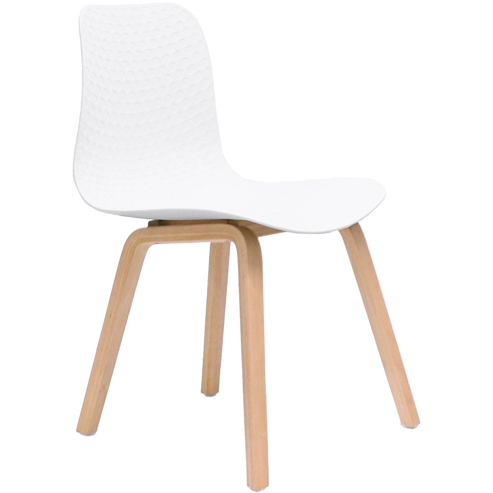 Image for RAPIDLINE LUCID CHAIR WHITE SEAT TIMBER BASE from Office National Capalaba
