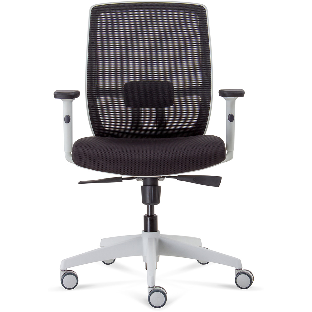 Image for RAPIDLINE LUMINOUS EXECUTIVE CHAIR HIGH MESH BACK ARMS BLACK/WHITE from Emerald Office Supplies Office National
