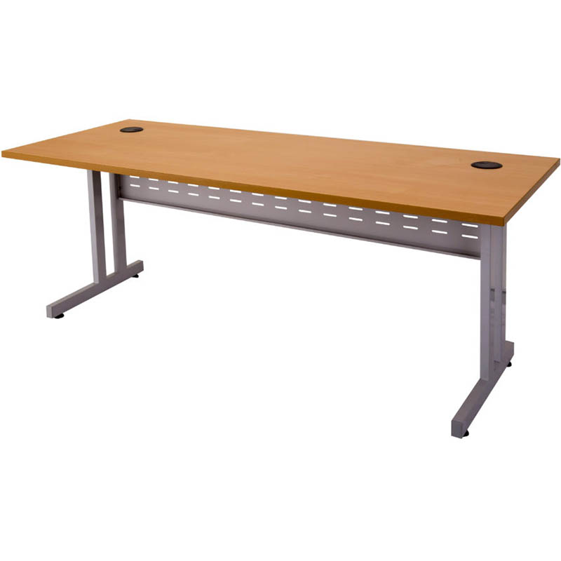 Image for RAPID SPAN C LEG DESK WITH METAL MODESTY PANEL 1200 X 700MM BEECH/SILVER from Pirie Office National