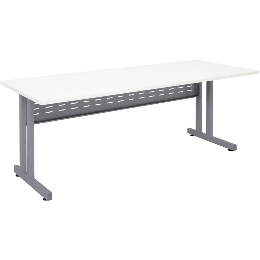 Image for RAPID SPAN C LEG DESK WITH METAL MODESTY PANEL 1800 X 700MM WHITE/SILVER from Office National Kalgoorlie