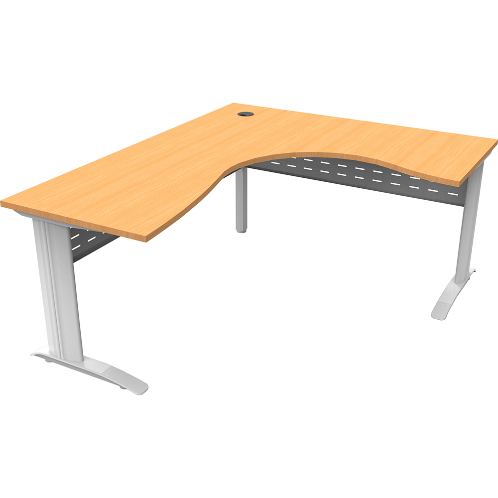 Image for RAPID SPAN CORNER WORKSTATION WITH METAL MODESTY PANEL 1800 X 1200 X 700MM BEECH/WHITE from Aztec Office National