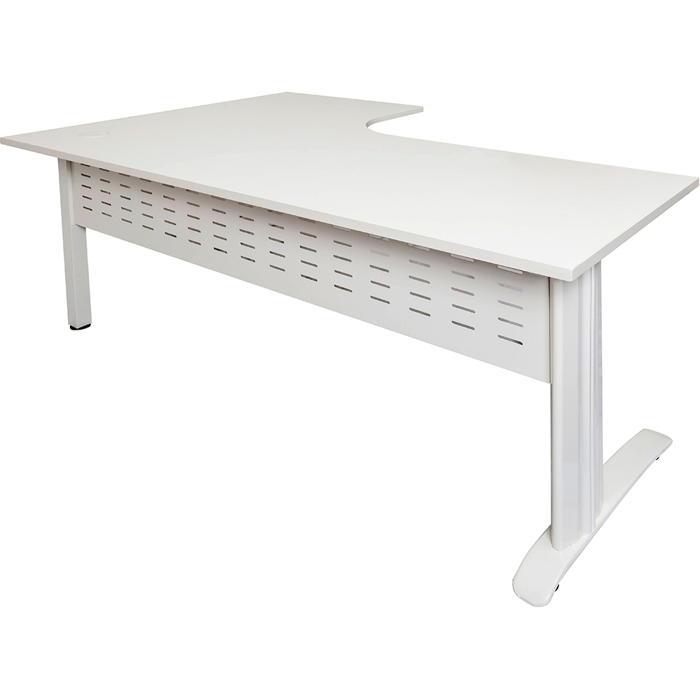 Image for RAPID SPAN CORNER WORKSTATION WITH METAL MODESTY PANEL 1800 X 1200 X 700MM NATURAL WHITE/WHITE from OFFICE NATIONAL CANNING VALE