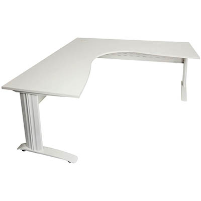 RAPID SPAN CORNER WORKSTATION WITH METAL MODESTY PANEL 1800 X 1500 X 700MM NATURAL WHITE/WHITE |  | 7024107
