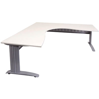 Image for RAPID SPAN CORNER WORKSTATION WITH METAL MODESTY PANEL 1800 X 1500 X 700MM NATURAL WHITE/SILVER from Complete Stationery Office National (Devonport & Burnie)
