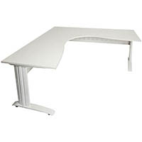 rapid span corner workstation with metal modesty panel 1800 x 1500 x 700mm natural white/white