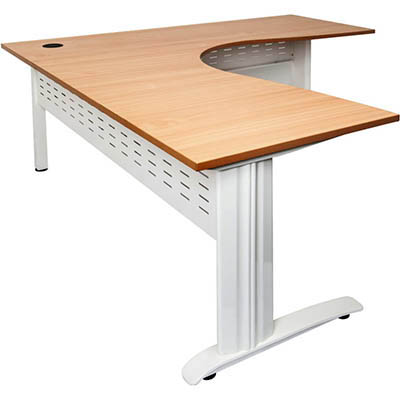 RAPID SPAN CORNER WORKSTATION METAL MODESTY PANEL 1800 X 1800 X 700MM BEECH/WHITE |  | 7058029