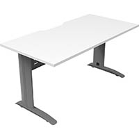 deluxe rapid span straight desk with metal modesty panel 1200 x 750 x 730mm silver/natural white
