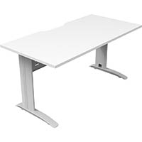 deluxe rapid span straight desk with metal modesty panel 1800 x 750 x 730mm white/natural white