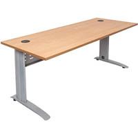 rapid span desk with metal modesty panel 1800 x 700mm beech/silver