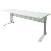 rapid span desk with metal modesty panel 1800 x 700 x 730mm white/white