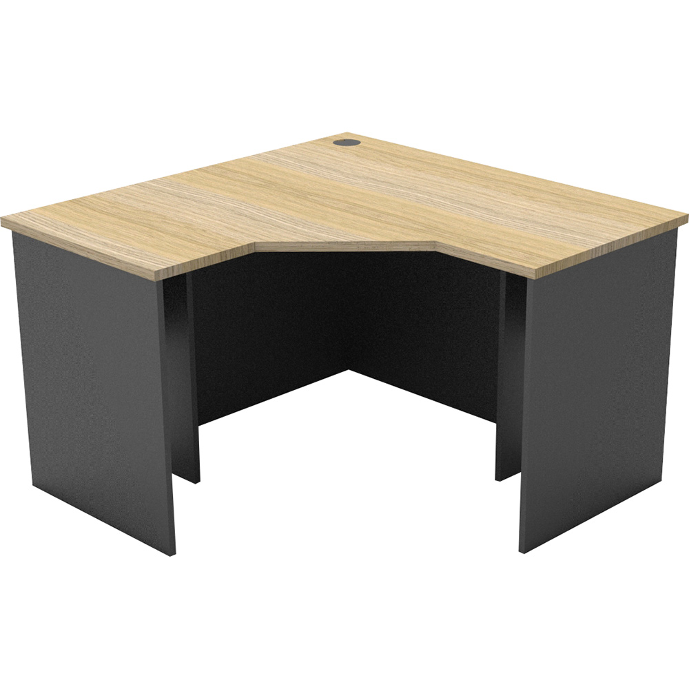 Image for RAPID WORKER CORNER WORKSTATION COMPLETE 1200 X 1200 X 600MM OAK/IRONSTONE from Angletons Office National