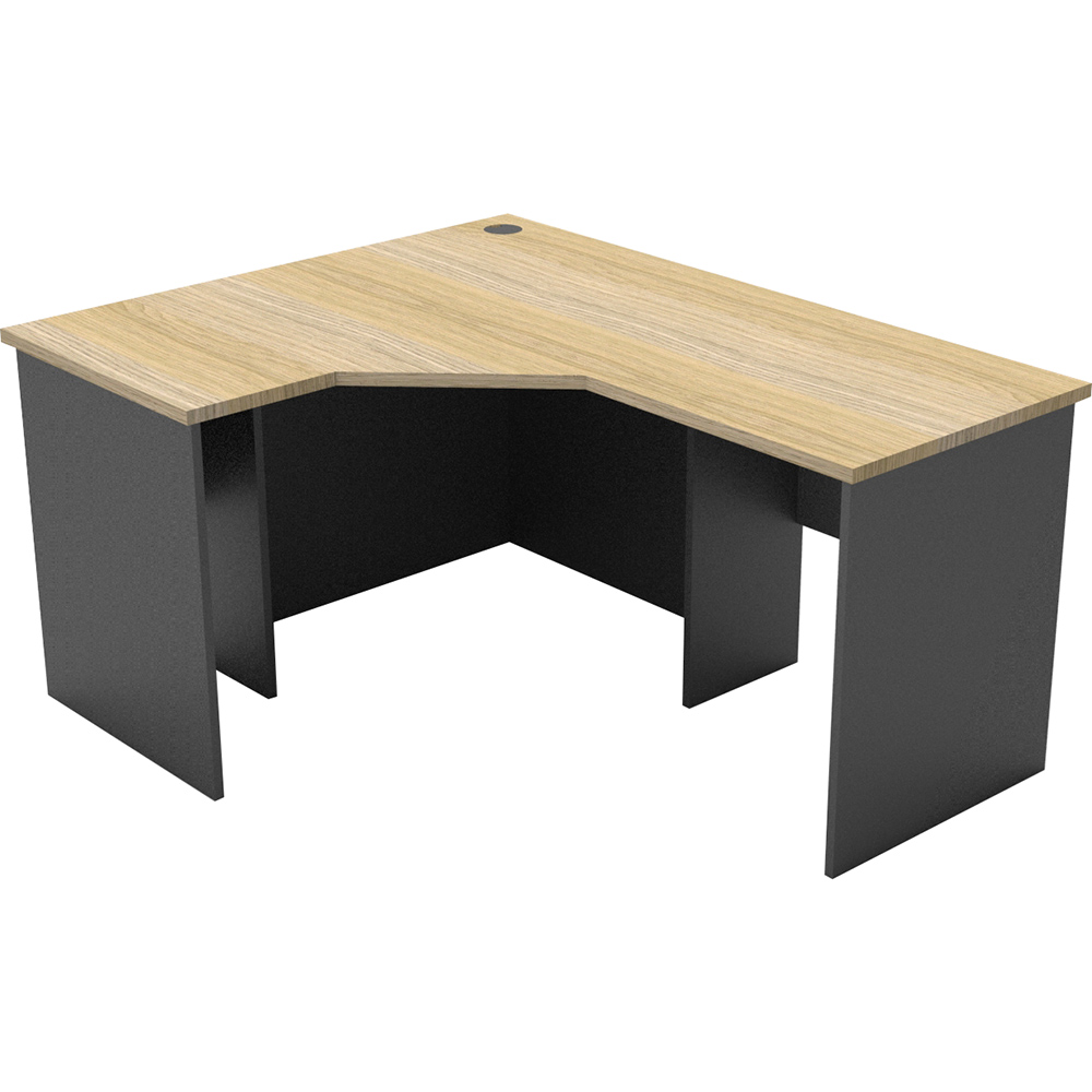 Image for RAPID WORKER CORNER WORKSTATION COMPLETE 1200 X 1500 X 600MM OAK/IRONSTONE from Office National Sydney Stationery