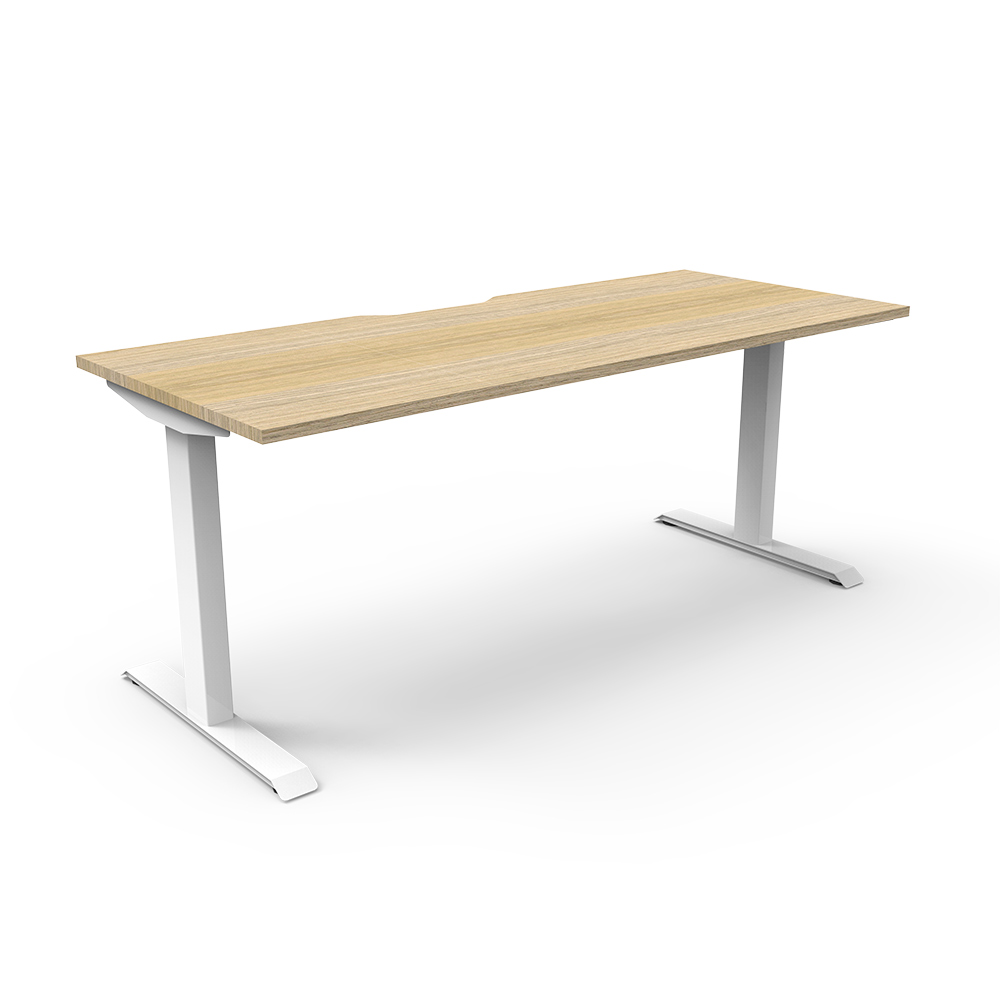 Image for RAPIDLINE BOOST STATIC SINGLE SIDED WORKSTATION 1800MM NATURAL OAK TOP / WHITE FRAME from Office National Barossa