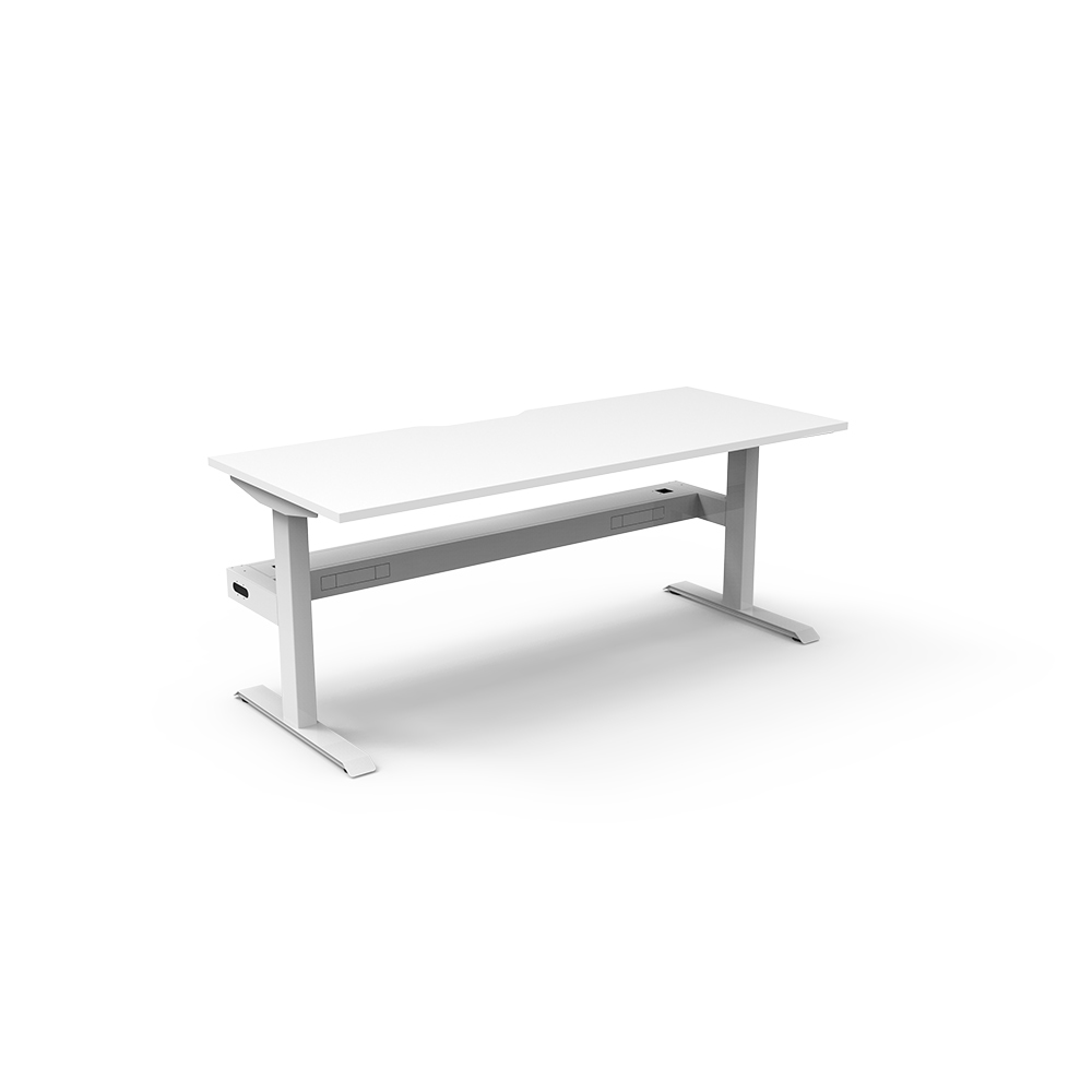 Image for RAPIDLINE BOOST STATIC SINGLE SIDED WORKSTATION WITH CABLE TRAY 1800MM NATURAL WHITE TOP / WHITE FRAME from Office National