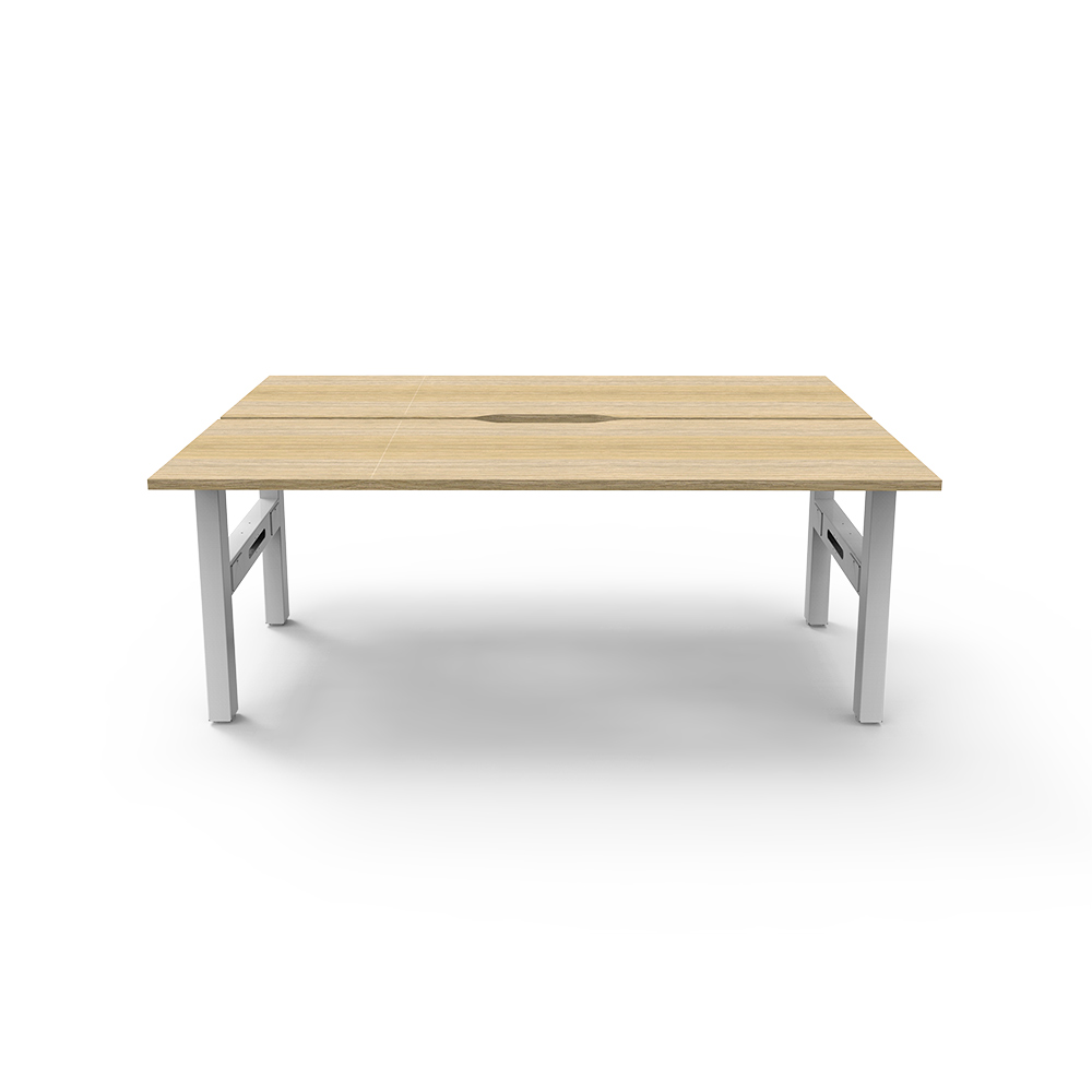 Image for RAPIDLINE BOOST STATIC DOUBLE SIDED WORKSTATION 1200MM NATURAL OAK TOP / WHITE FRAME from Office National Barossa