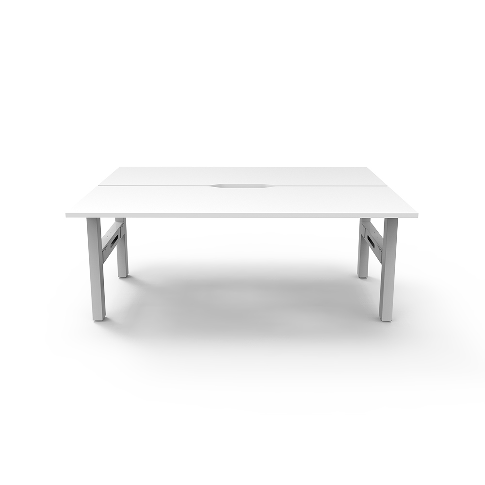 Image for RAPIDLINE BOOST STATIC DOUBLE SIDED WORKSTATION 1800MM NATURAL WHITE TOP / WHITE FRAME from Office National