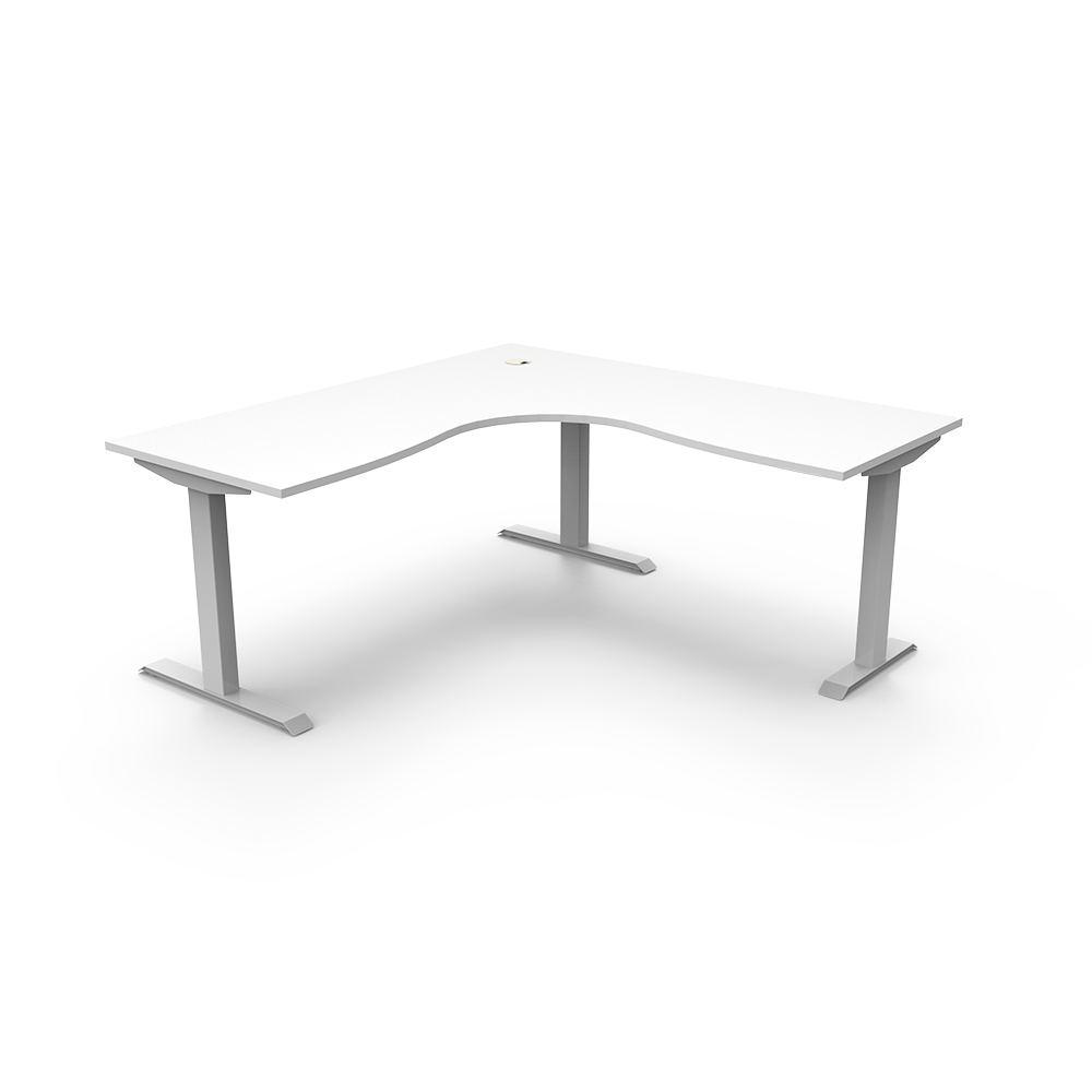 Image for RAPIDLINE BOOST STATIC CORNER WORKSTATION 1800 X 1500MM NATURAL WHITE TOP / WHITE FRAME from Office National