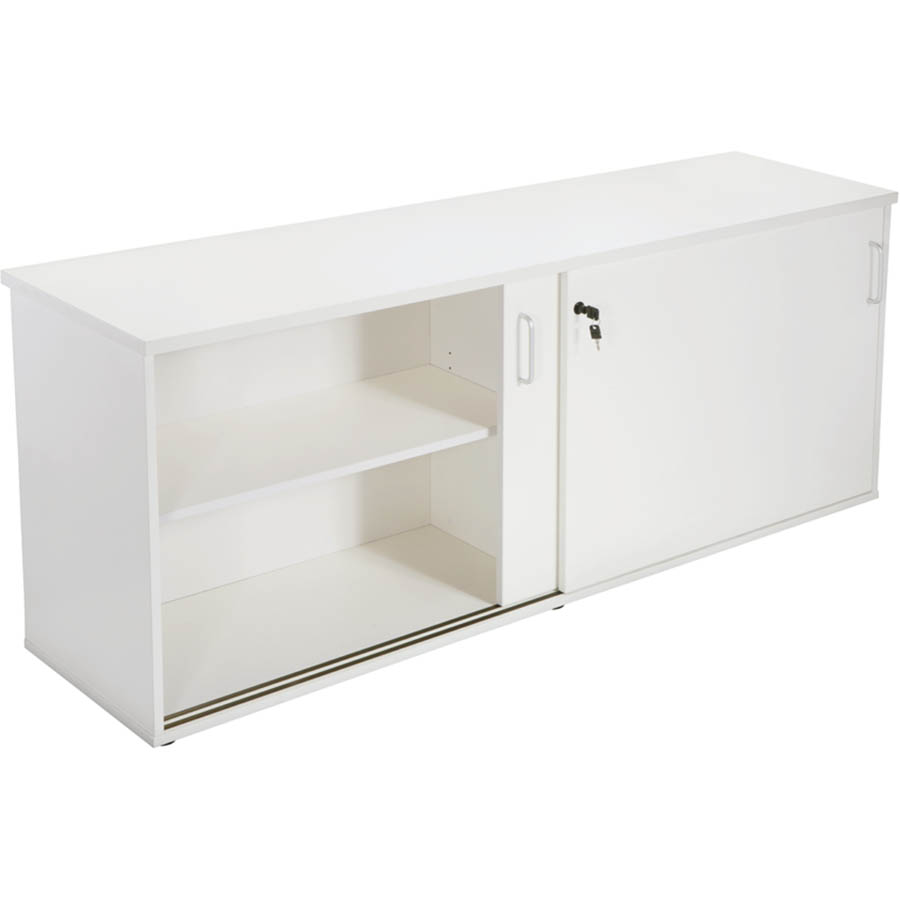 Image for RAPID VIBE CREDENZA SLIDING DOOR LOCKABLE 1200 X 450 X 730MM WHITE from Copylink Office National