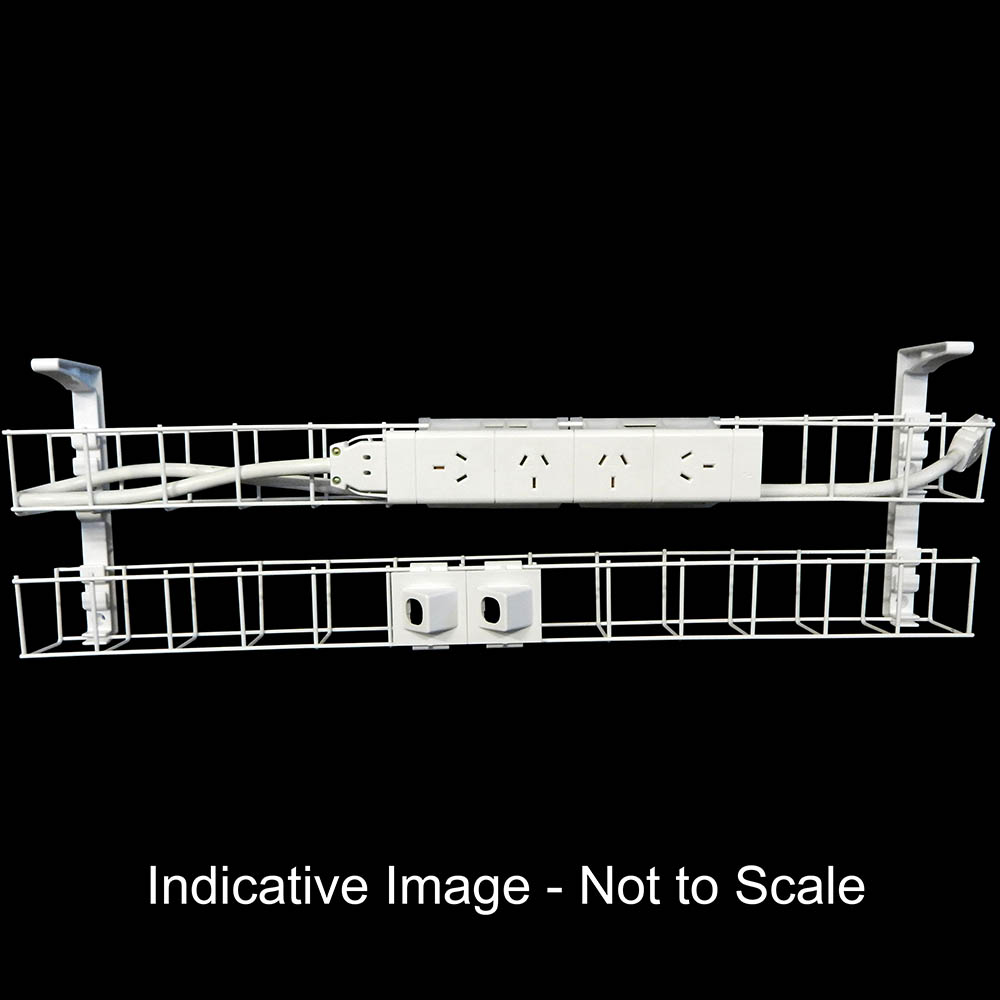 Image for RAPIDLINE DUAL TIER CABLE BASKET 950MM / GPO X 4 / DATA TILES X 2 / LEAD LENGTH 1.5M from OFFICE NATIONAL CANNING VALE