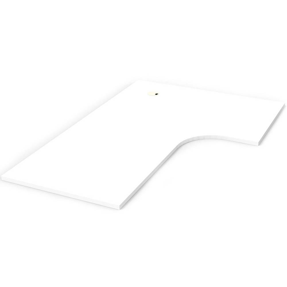 Image for RAPIDLINE SCREEN SCALLOPED CORNER WORKSTATION DESK TOP 1800 X 1200 X 750 NATURAL WHITE from Office National