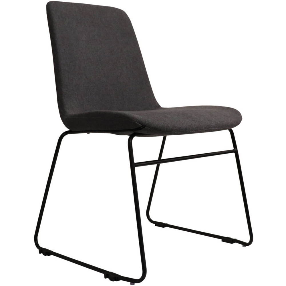 Image for RAPIDLINE TEMPO VISITORS CHAIR MEDIUM BACK SLED BASE CHARCOAL/BLACK from Angletons Office National