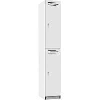 rapidline melamine locker 2 door 1850 x 305 x 455mm natural white/black edging