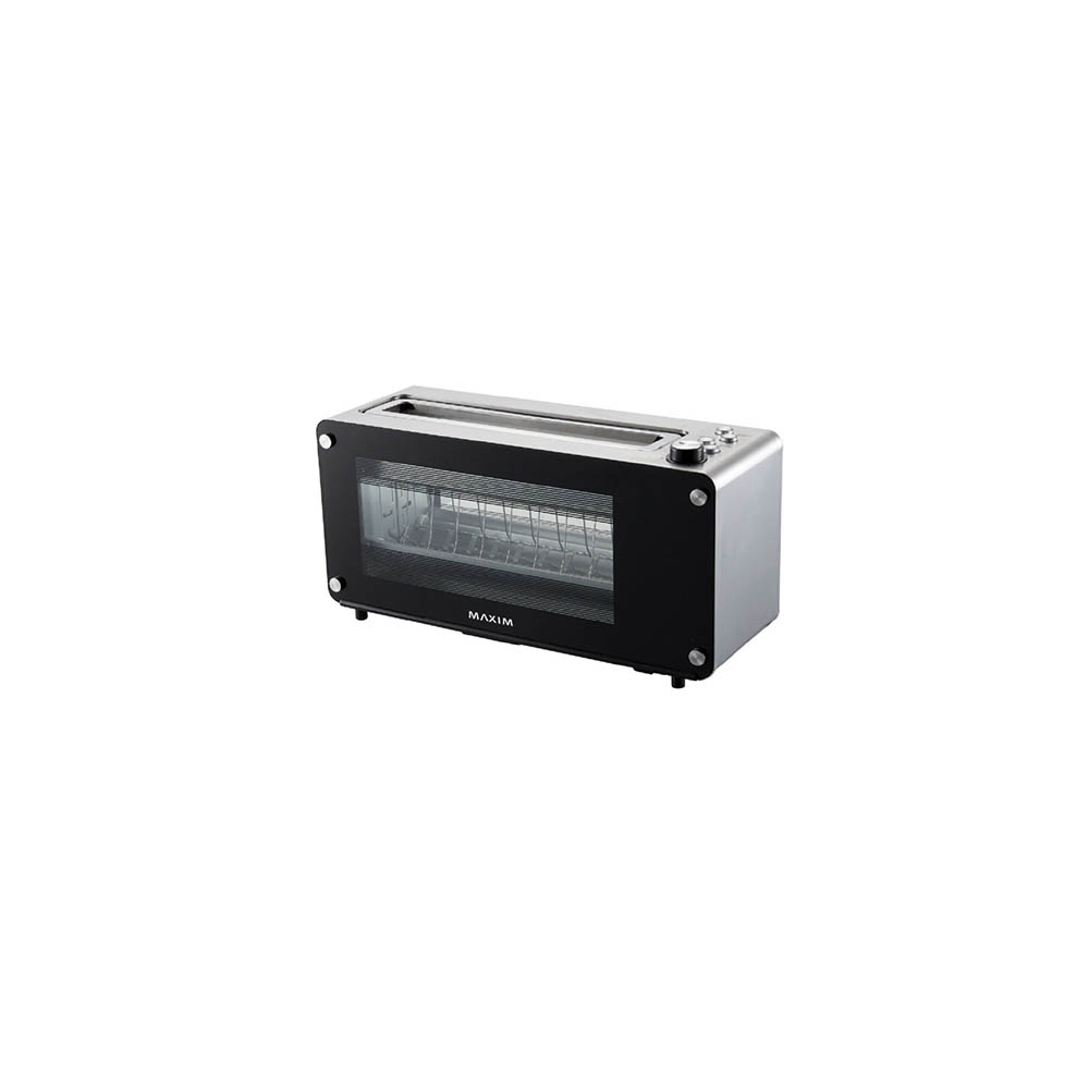 Image for MAXIM GLASS TOASTER 2 SLICE BLACK from OFFICE NATIONAL CANNING VALE