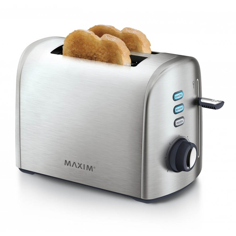 Image for MAXIM AUTOMATIC TOASTER STAINLESS STEEL 2 SLICE SILVER from OFFICE NATIONAL CANNING VALE